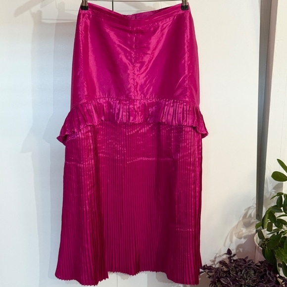 Terramina Ruffled Layers Formal Maxi Church Skirt 26 Pink Fuschia - Picture 1 of 14